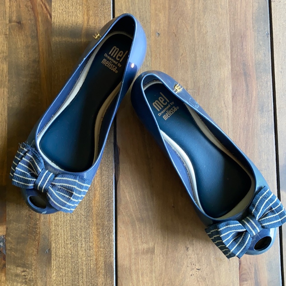 Mini Melissa Navy Peeptoes Size 1